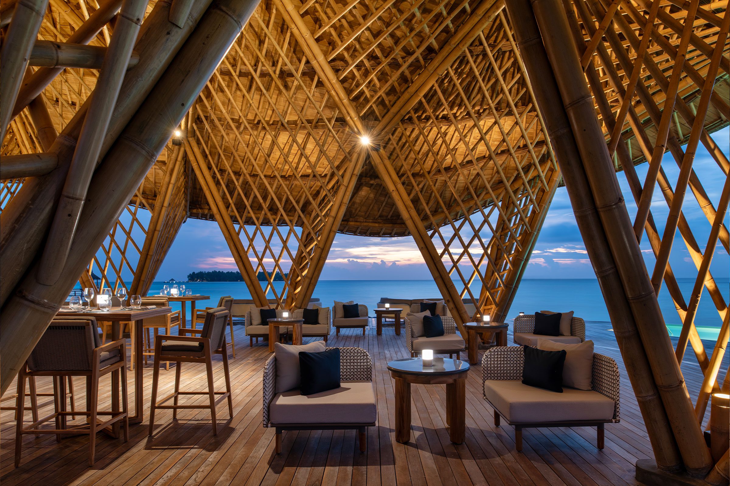 interior of bamboo restaurant